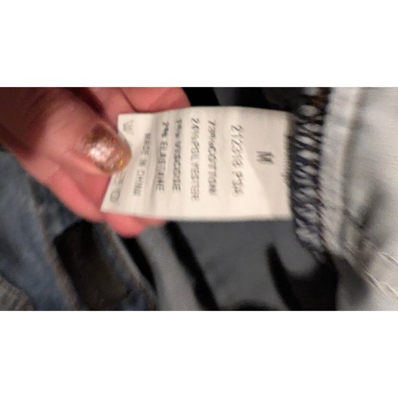 Flamingo Embroidered Wide Leg Jeans Blue Denim Size Medium Y2K Floral low rise - Picture 6 of 8